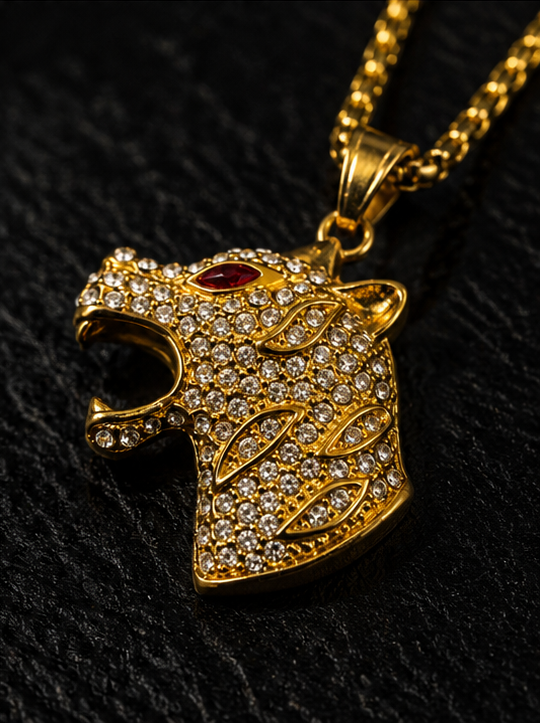Bold lion head pendant necklace for men