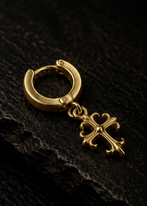 Gilded Cross Hoop