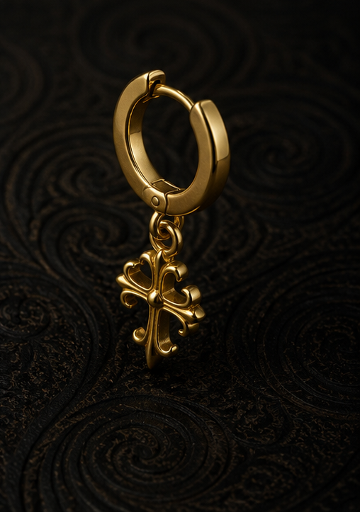 Gilded Cross Hoop