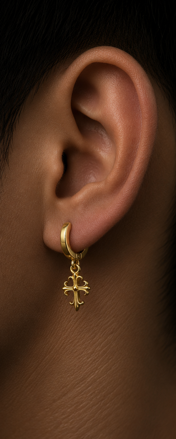 Gilded Cross Hoop