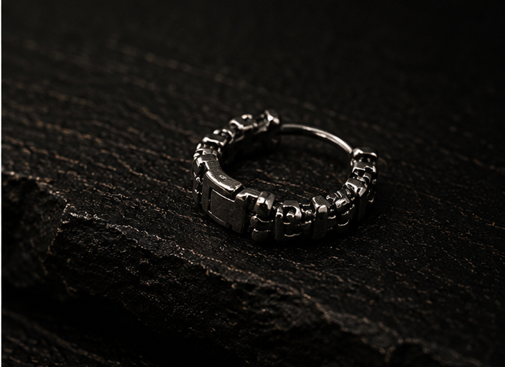 Obsidian Link Earrings