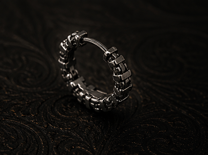 Obsidian Link Earrings