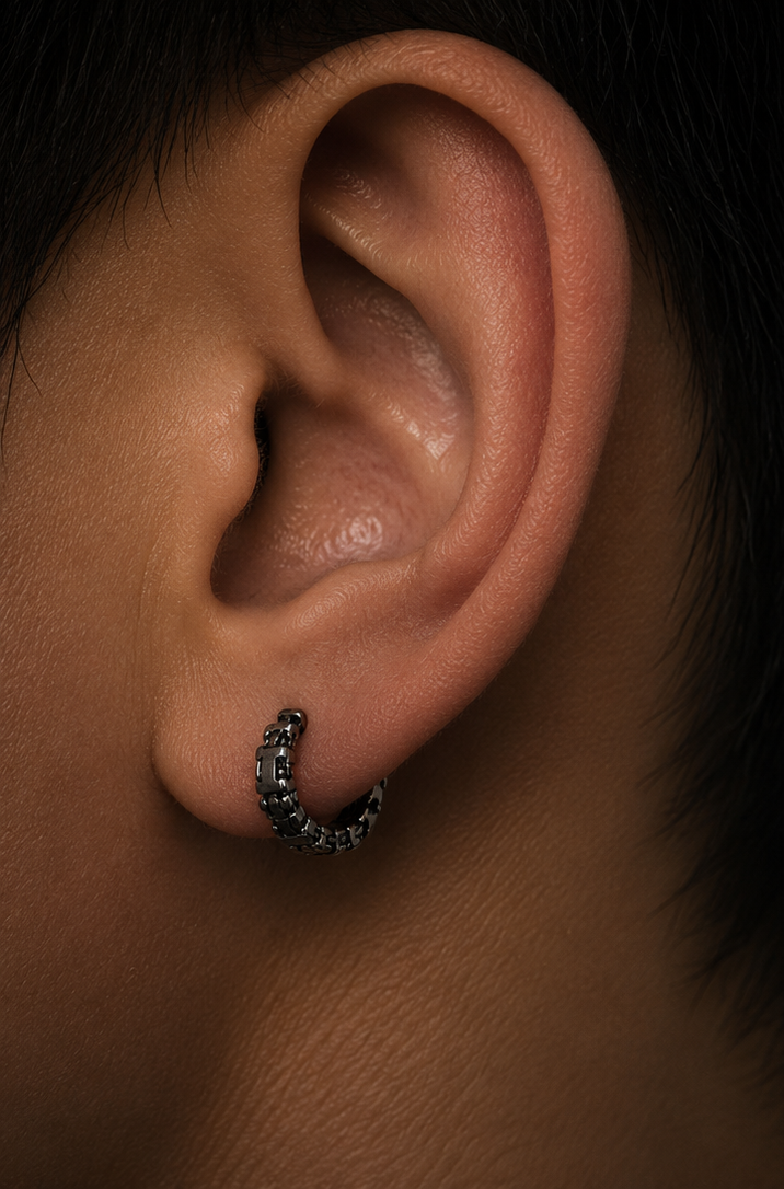 Obsidian Link Earrings