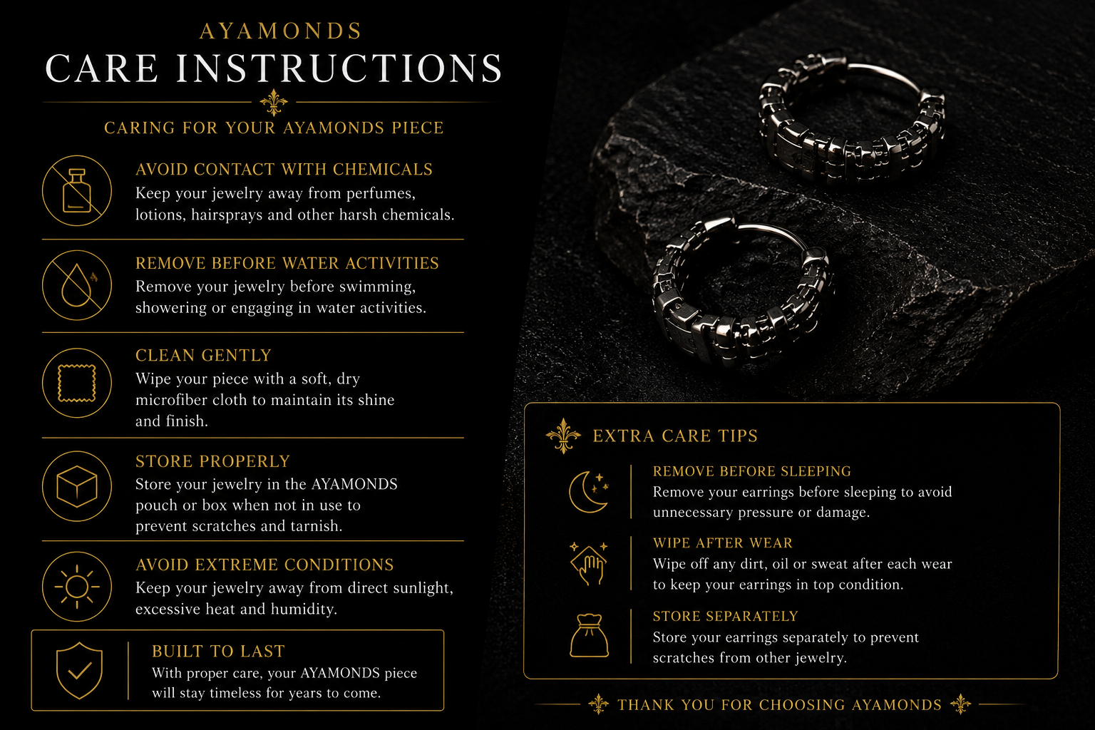 Obsidian Link Earrings
